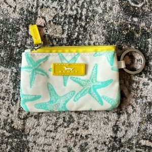Blue and yellow Scout wallet. Great for the beach!